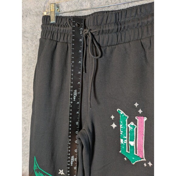 Wicked Elphaba Glinda Embroidered Sequins Black Jogger Sweatpants XXS NWT - Picture 4 of 9